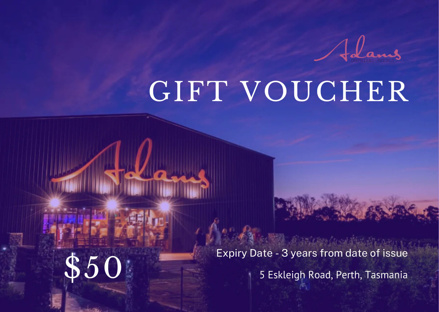 Online Gift Voucher – Adams Distillery
